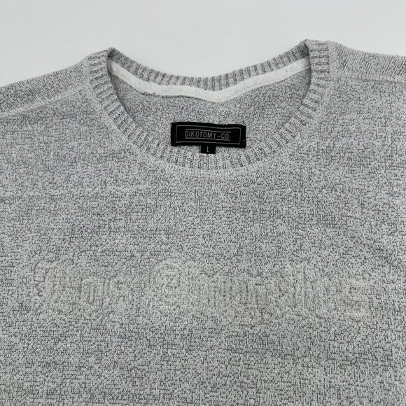 Dikotomy Co Los Angeles Light Gray Heather Sweatshirt Crew Neck Pullover Men’s L - Picture 5 of 14